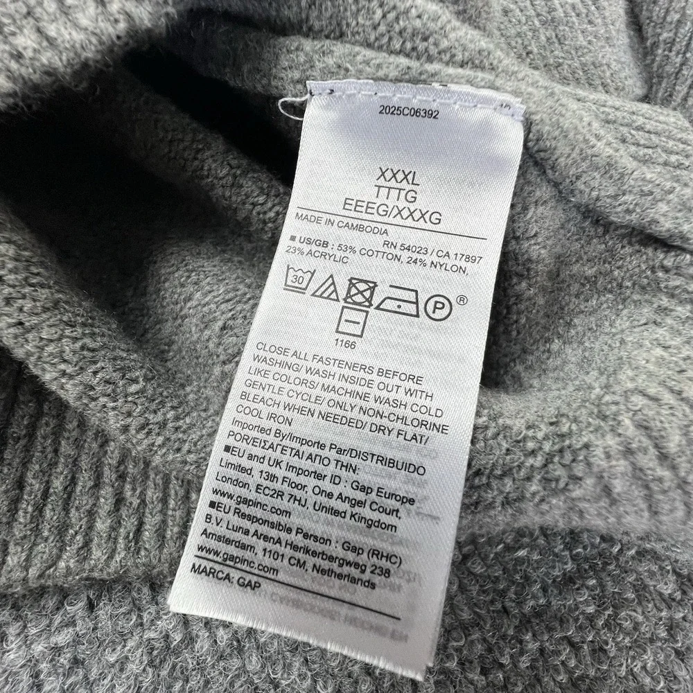 GAP XXXL Sweater Lot 2 Polo Collar Knit Pullovers Blue Gray‎ Cotton Blend
